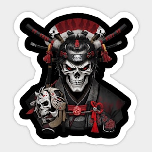 Samurai Skull Mask Sticker